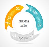 Vector infographics circle options banner 1 2 3