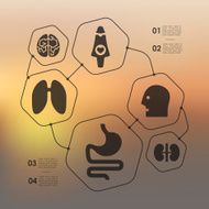 medicine infographic with unfocused background N35