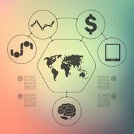business infographic with unfocused background N149