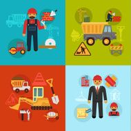 Vector construction engineering and management concept