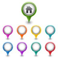 Colorful map markers