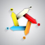 symbol of the 5 volume arrows - infographics data N2