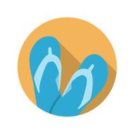 Flat Design Concept Flip Flop Vector Illustration With Long Shad