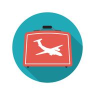 Flat Design Concept Suitcase Vector Illustration With Long Shado N2