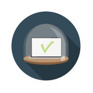 Flat Design Concept Laptop Icon Vector Illustration With Long Sh N2