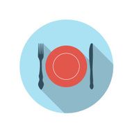 Flat Design Concept Flatware Vector Illustration With Long Shado