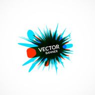 Ink explosion banner design template digital watercolor blot spot