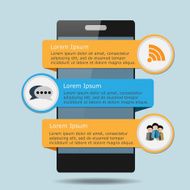 Smartphone Infographic with Communication Symbol