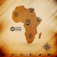 Africa map wooden design background infographics vector illustration