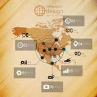 North america map infographic design illustration wooden background vector N2