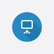 board Flat Blue Simple Icon with long shadow