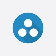 circle diagram Flat Blue Simple Icon with long shadow
