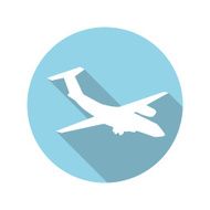 Flat Design Concept Plane Vector Illustration With Long Shadow