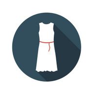 Flat Design Concept White Dress Vector Illustration With Long Sh