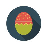 Flat Design Concept of Easter Eggs Vector Illustration With Long