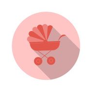 Flat Design Concept Baby Strollers Vector Illustration With Long