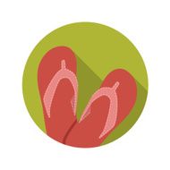 Flat Design Concept Flip Flop Vector Illustration With Long Shad N2