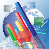 Progressive Bar chart Abstract vector illustration