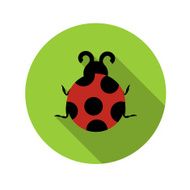 Flat Design Concept Ladybug Vector Illustration With Long Shadow N2
