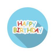 Flat Design Concept Happy Birthday Vector Illustration With Long