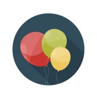Flat Design Concept Balloons Icon Vector Illustration With Long