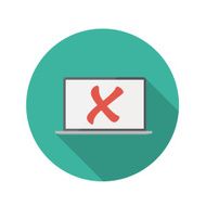 Flat Design Concept Laptop Icon Vector Illustration With Long Sh N3
