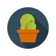 Cactus Flat Design Concept Icon Vector Illustration With Long Sh