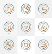 Minimal thin line design web icon set stamps N5