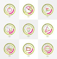 Minimal thin line design web icon set N16