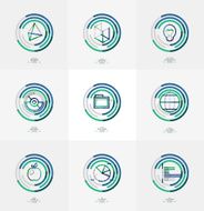Minimal thin line design web icon set N18