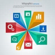 Vector infographic template cubes and rays