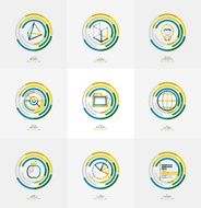 Minimal thin line design web icon set N23