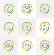 Minimal thin line design web icon set N24