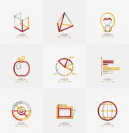 Minimal thin line design web icon set N25
