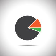 graph pie with two parts vector icon N3