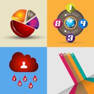 Flat Design Interface template for infogrphic