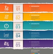 Abstract infographics template torn paper style N2