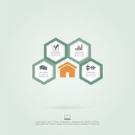Infographic honeycomb elements with icons