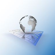Globe world on the chart Abstract vector illustration