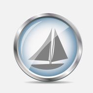 Ship Glossy Icon Vector Illustration N3