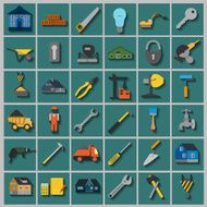 Set of house repair tools icons N4