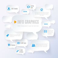 Stylized paper bubbles - infographics