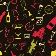Cocktails alcohol drinks background Seamless