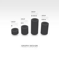 vector cylinder infographic 3d graph template black color