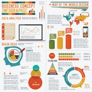 Business info graphic design on white background clean vector