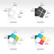 rotate cube infographic template set