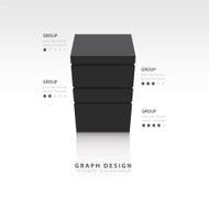 3d cube Vector template for infographic black style