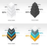 infographic template status tower top view set