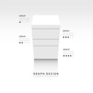 3d cube Vector template for infographic white color