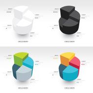 Business Infographics circle graph set